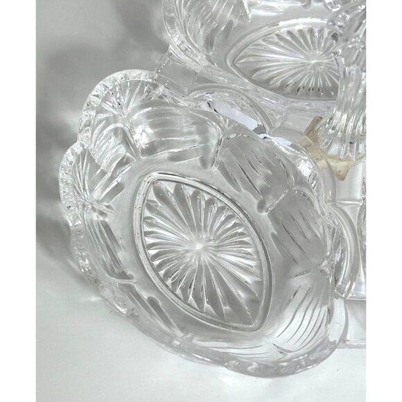 Fifth Avenue Crystal Clear Glass Serving 3 Compartment Dish Bowl With Handle - Picture 4 of 8